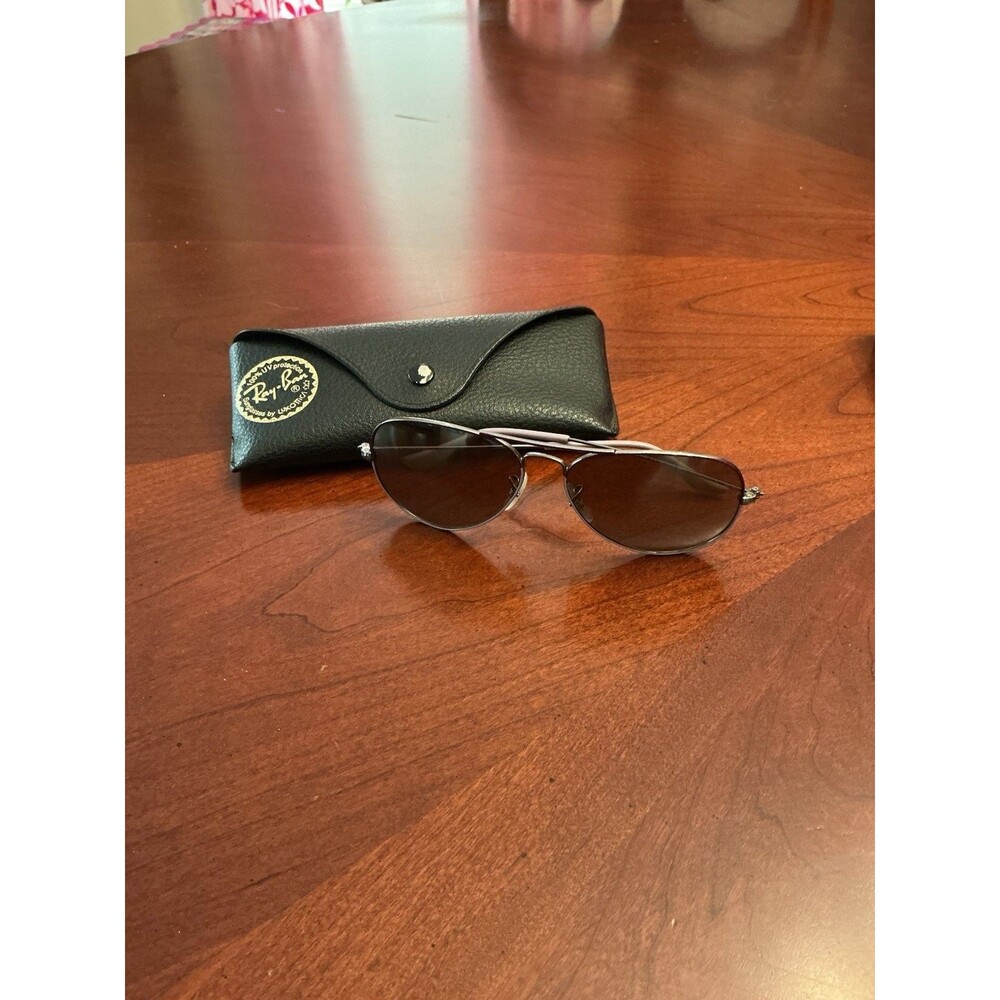 Ray-Ban RB 3025 Aviator Gunmetal Purple w/ NEW Silver Mirror Lenses + Case 30